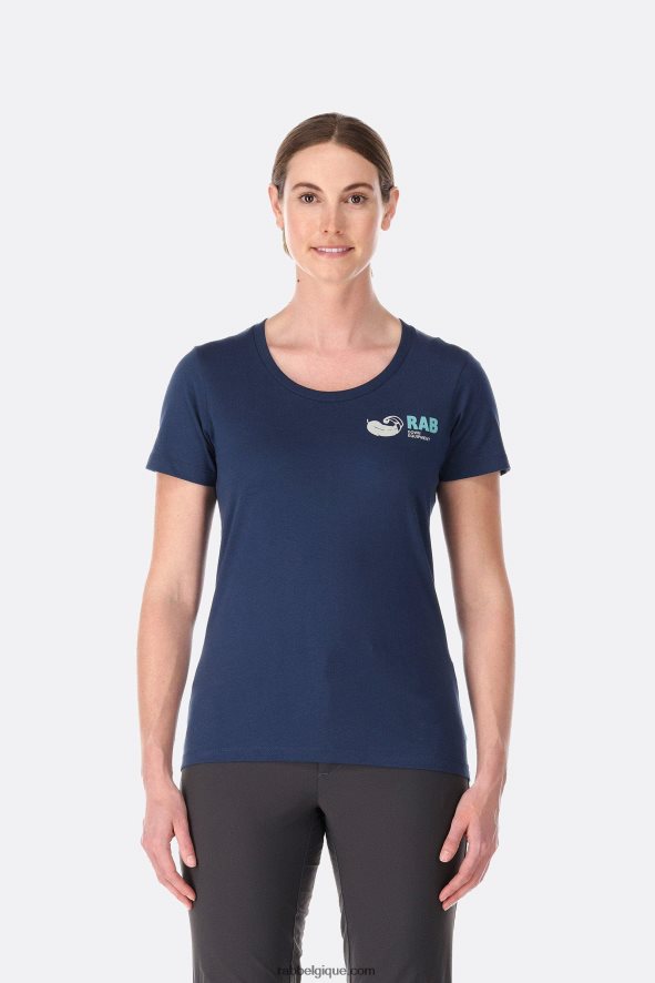 T-shirt Vintage De Position Femmes Rab 8826v0397 Encre Profonde