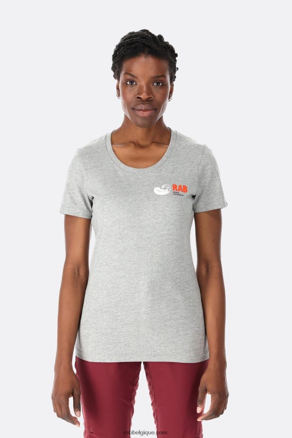 T-shirt Vintage De Position Femmes Rab 8826v0398 Gris Chiné