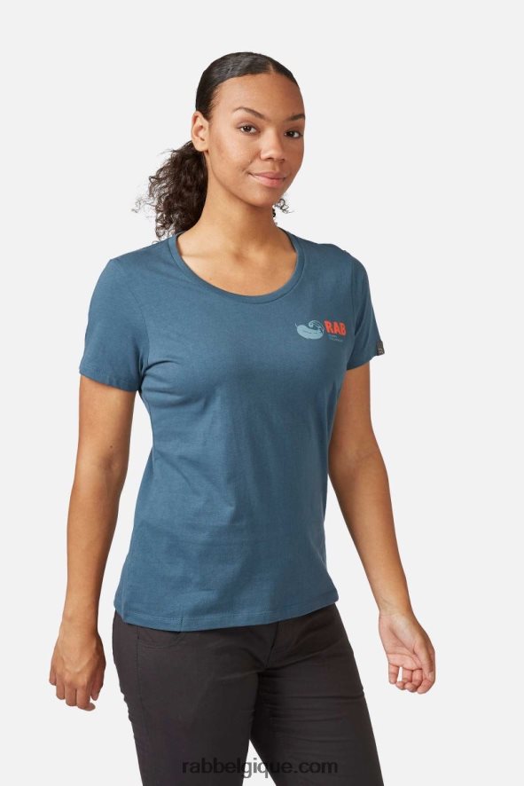 T-shirt Vintage De Position Femmes Rab 8826v0400 Orion Bleu