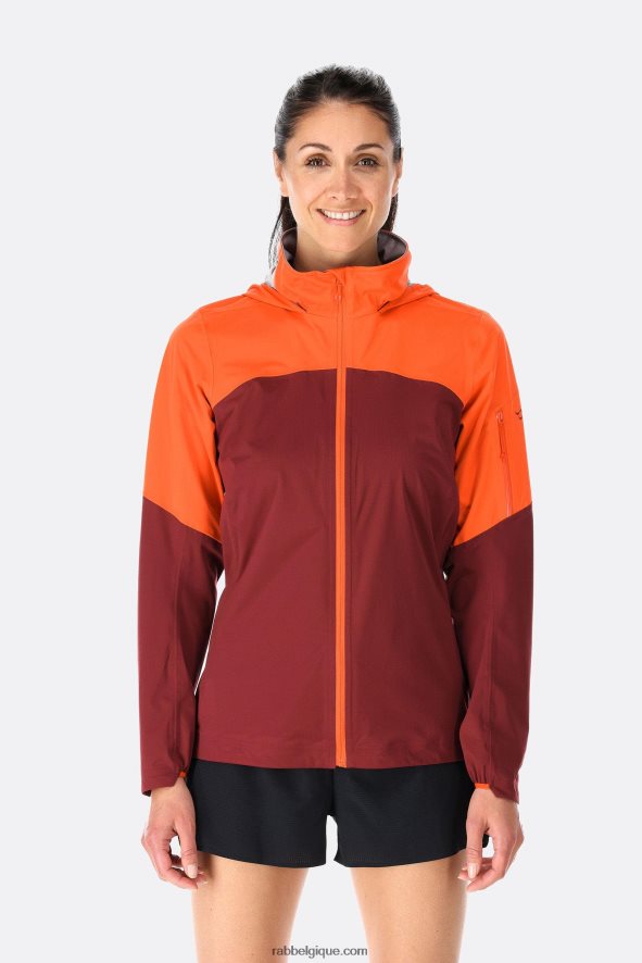 Veste Cinétique Ultra Imperméable Femmes Rab 8826v0212 Pamplemousse Rouge/bruyère Profonde