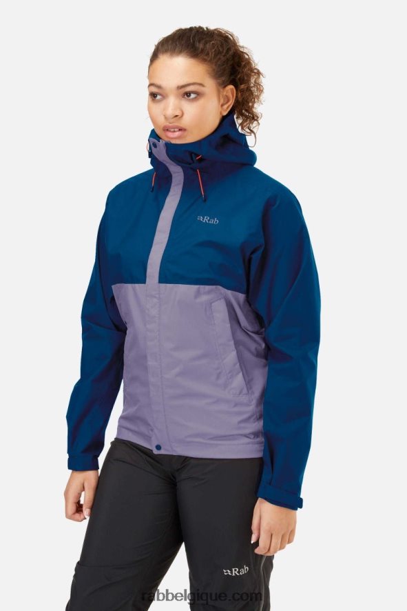 Veste Imperméable Eco Averse Femmes Rab 8826v0161 Bleu Patriote/violet Sauge