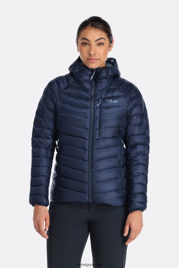 Sweat à Capuche En Duvet D'argon Femmes Rab 8826v0101 Encre Profonde