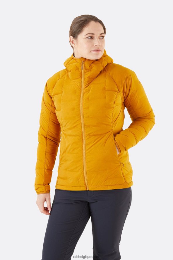 Sweat à Capuche Extensible Coudée Femmes Rab 8826v0131 Butternut Noir