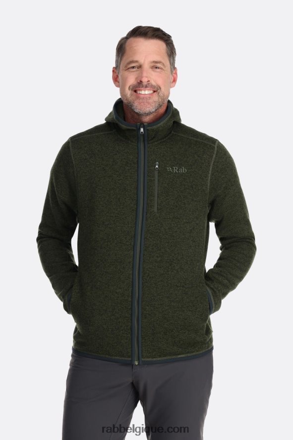 Sweat à Capuche Polaire Quest Hommes Rab 8826v0957 Armée