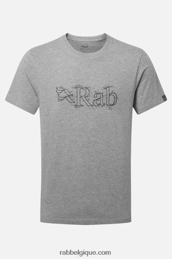 Stance Sketch T-shirt En Coton Bio Hommes Rab 8826v0971 Gris Chiné