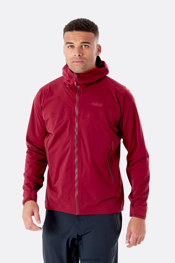 Veste Imperméable Kinetic 2.0 Hommes Rab 8826v0921 Rouge Sang De Bœuf