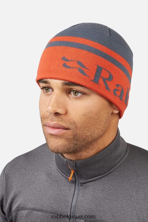 Bonnet à Bande Logo Rab Unisexe Rab 8826v0541 Pamplemousse Bleu Orion/rouge